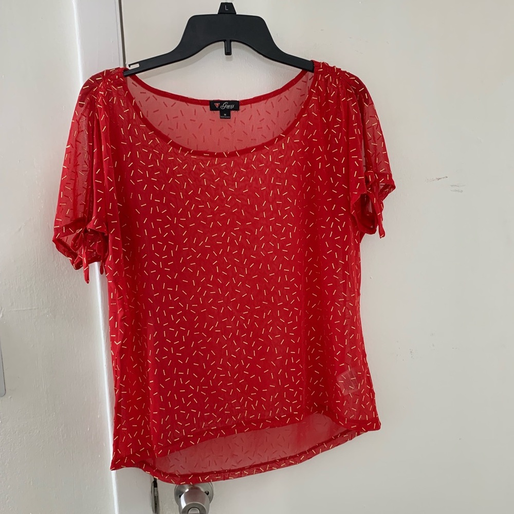 Guess | Sheer Red Blouse